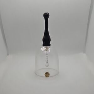 Vintage RCR Royal Crystal Rock Italy Lead Crystal Bell Silver Plate Handle